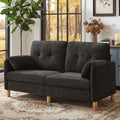 Modern Loveseat Sofa，Chenille ，Dark Gray