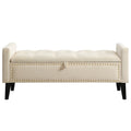 47" Velvet Storage Bench，Beige