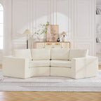 Curved Compression Sectional Couch，4 Seater，White