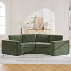 Curved Compression Sectional Couch，4 Seater，Green