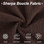 87" Boucle Couch with Solid Wood Legs,Brown