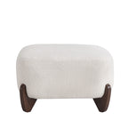 87" Sherpa Boucle Cloud Couch with Ottoman，Beige