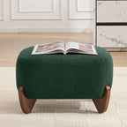 28.7" Sherpa Boucle Ottoman，Green