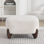 28.7" Sherpa Boucle Ottoman，Beige