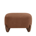28.7" Sherpa Boucle Ottoman，Bright Brown