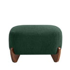87" Sherpa Boucle Cloud Couch with Ottoman，Green