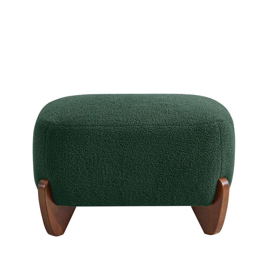 28.7" Sherpa Boucle Ottoman，Green