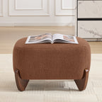 28.7" Sherpa Boucle Ottoman，Bright Brown