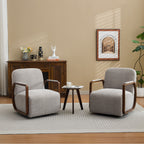Chenille Upholstered Swivel Accent Chairs，Taupe