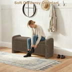 44'' Corduroy Storage Ottoman Bench, Brown