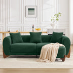 28.7" Sherpa Boucle Ottoman，Green