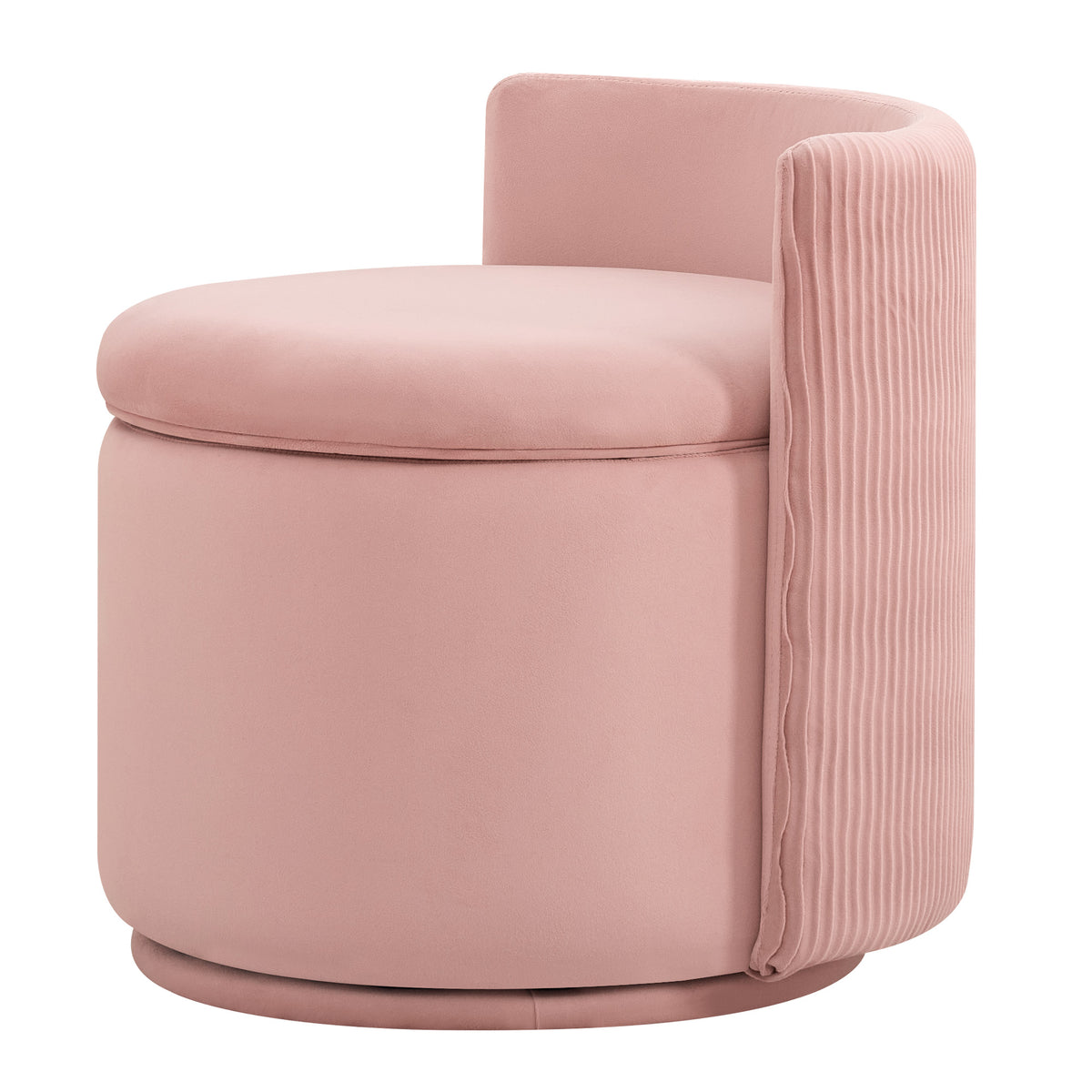 Velvet Swivel Accent Chair with Storage, 360° Vanity Makeup Chair with Wave Back, No Assembly Comfy Single Sofa Chair, Small Accent Stool for Bedroom, Dressing, Living Room