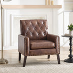 Mid Century Modern Accent Chair, Dark Brown