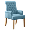 Fabric Dining Chair with Arms，Blue