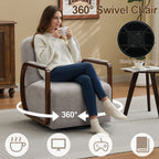 Chenille Upholstered Swivel Accent Chairs，Taupe