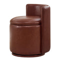 Vanity Chair with Storage，Leather, Red