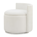 Velvet Swivel Accent Chair with Storage, 360° Vanity Makeup Chair with Wave Back, No Assembly Comfy Single Sofa Chair, Small Accent Stool for Bedroom, Dressing, Living Room
