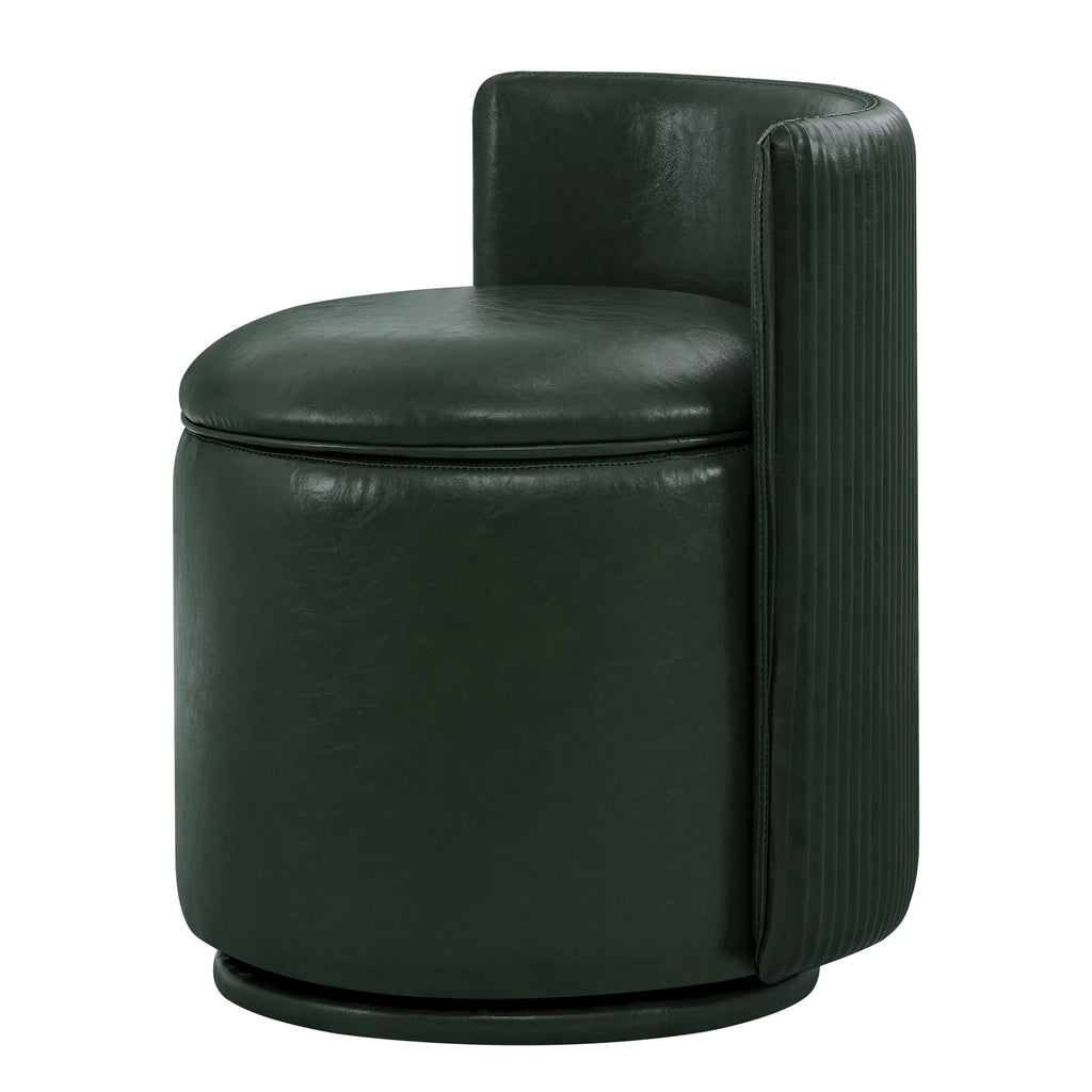Velvet Swivel Accent Chair with Storage, 360° Vanity Makeup Chair with Wave Back, No Assembly Comfy Single Sofa Chair, Small Accent Stool for Bedroom, Dressing, Living Room