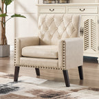 Mid Century Modern Accent Chair, White