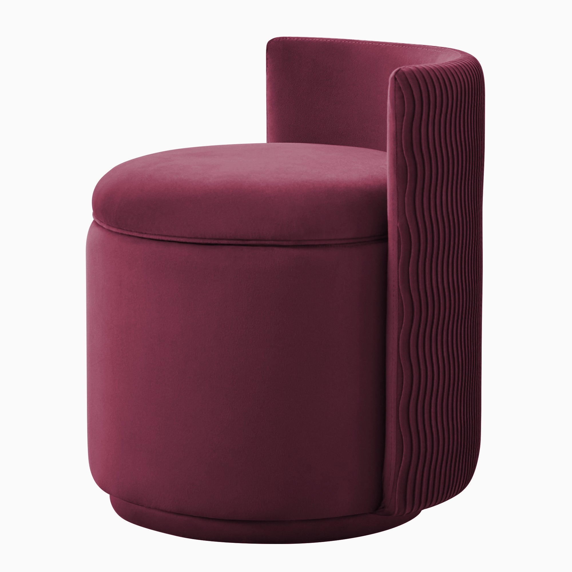 Vanity Chair with Storage，Velvet, Red