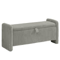 44'' Corduroy Storage Ottoman Bench, Gray