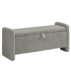44'' Corduroy Storage Ottoman Bench, Gray