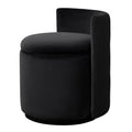 Vanity Chair with Storage，Velvet, Black