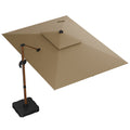 10x13FT Patio Umbrellas, Double Top ,Khaki