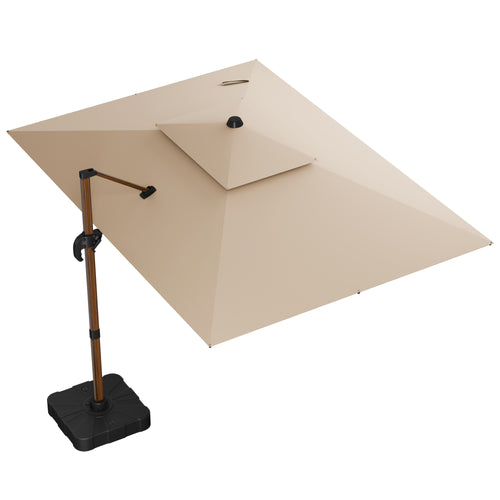 10x13FT Patio Umbrellas, Double Top ,Khaki – HASLE OUTFITTERS