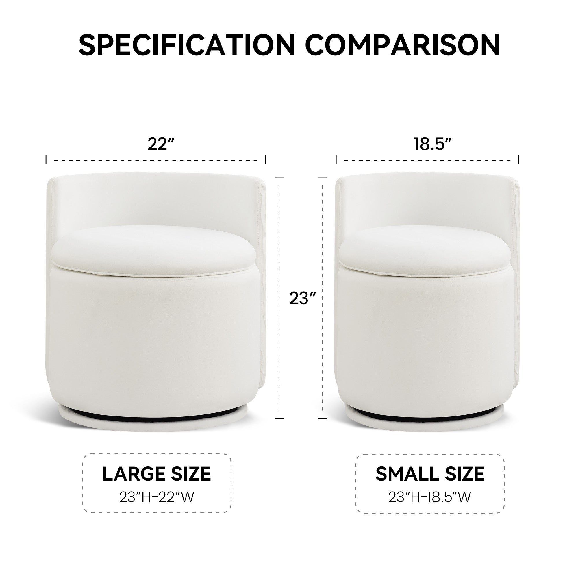 Vanity Chair with Storage，Velvet, White