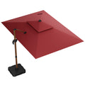 10x13FT Patio Umbrellas, Double Top ,Red