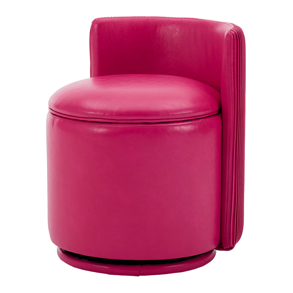 Velvet Swivel Accent Chair with Storage, 360° Vanity Makeup Chair with Wave Back, No Assembly Comfy Single Sofa Chair, Small Accent Stool for Bedroom, Dressing, Living Room