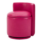 Velvet Swivel Accent Chair with Storage, 360° Vanity Makeup Chair with Wave Back, No Assembly Comfy Single Sofa Chair, Small Accent Stool for Bedroom, Dressing, Living Room