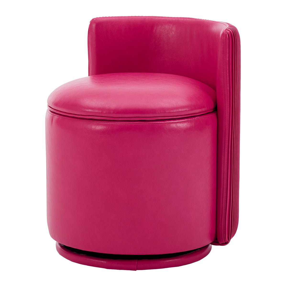 Velvet Swivel Accent Chair with Storage, 360° Vanity Makeup Chair with Wave Back, No Assembly Comfy Single Sofa Chair, Small Accent Stool for Bedroom, Dressing, Living Room