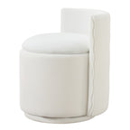 Velvet Swivel Accent Chair with Storage, 360° Vanity Makeup Chair with Wave Back, No Assembly Comfy Single Sofa Chair, Small Accent Stool for Bedroom, Dressing, Living Room