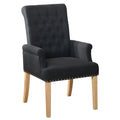 Fabric Dining Chair with Arms，Black