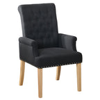 Fabric Dining Chair with Arms，Black