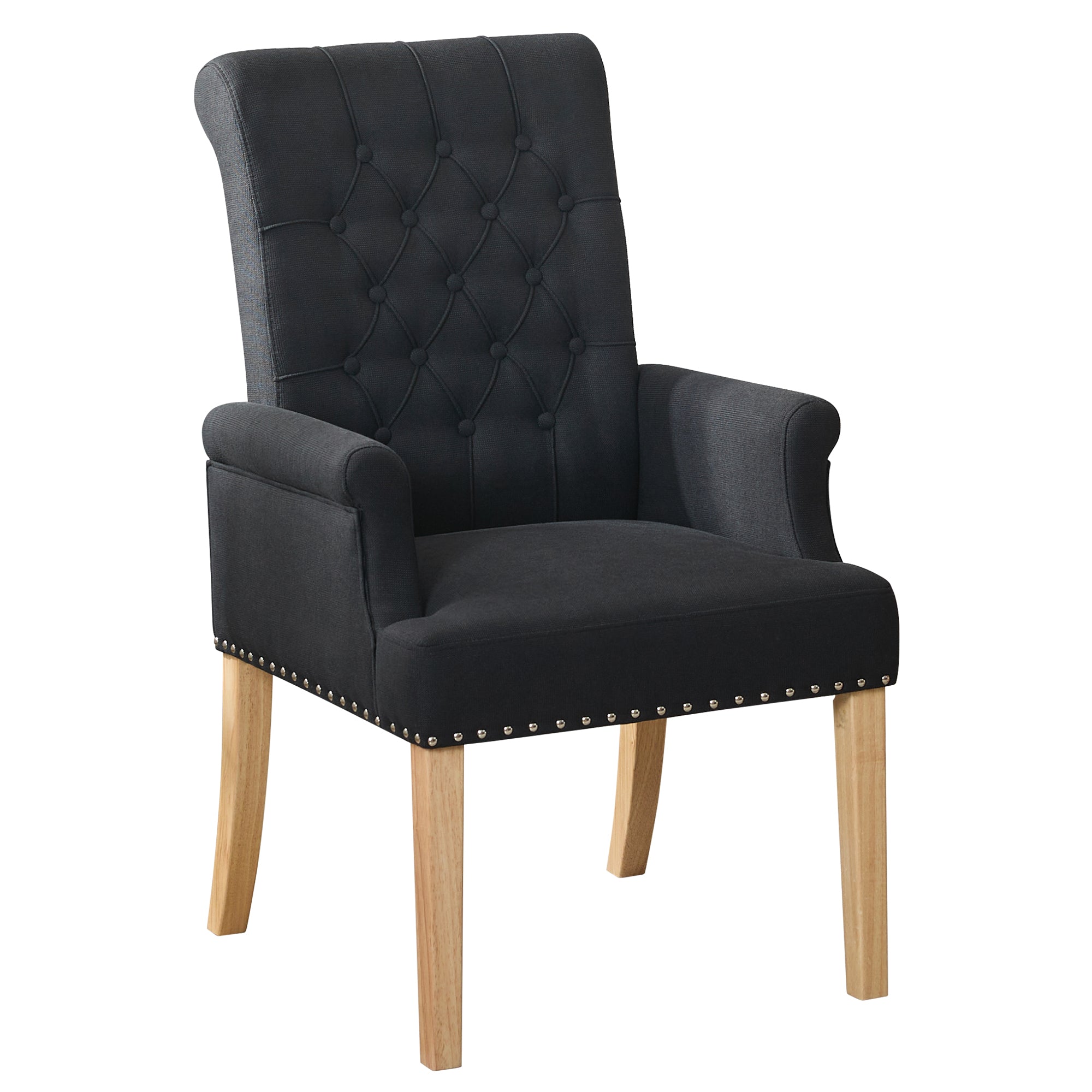 Fabric Dining Chair with Arms，Black