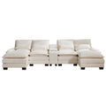 U Shaped Cloud Modular Sofa with Chaise Lounges，Beige