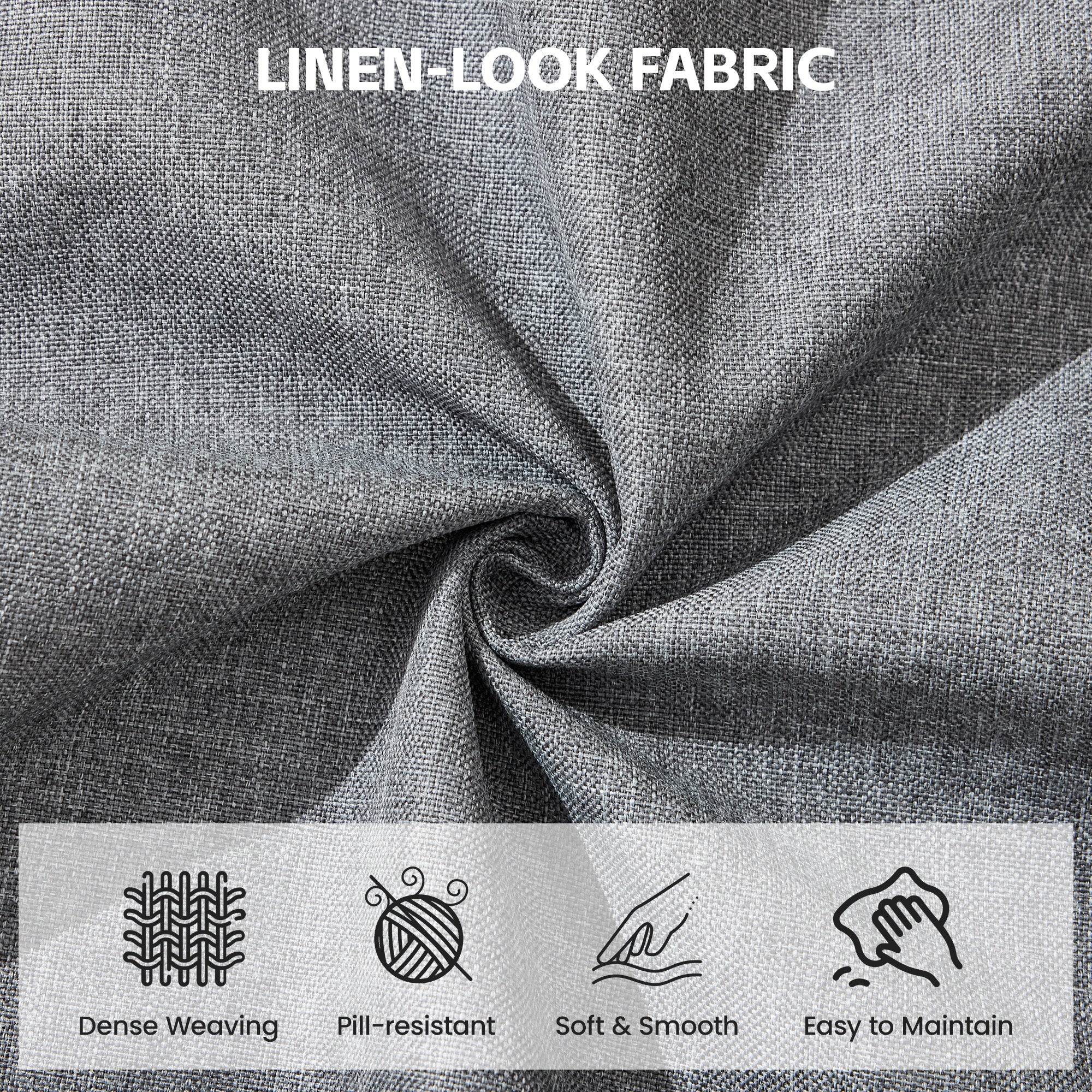 24" Square Storage Ottoman，Gray