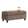 45 Inch Large Storage Ottoman Bench，Brown