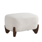 87" Sherpa Boucle Cloud Couch with Ottoman，Beige