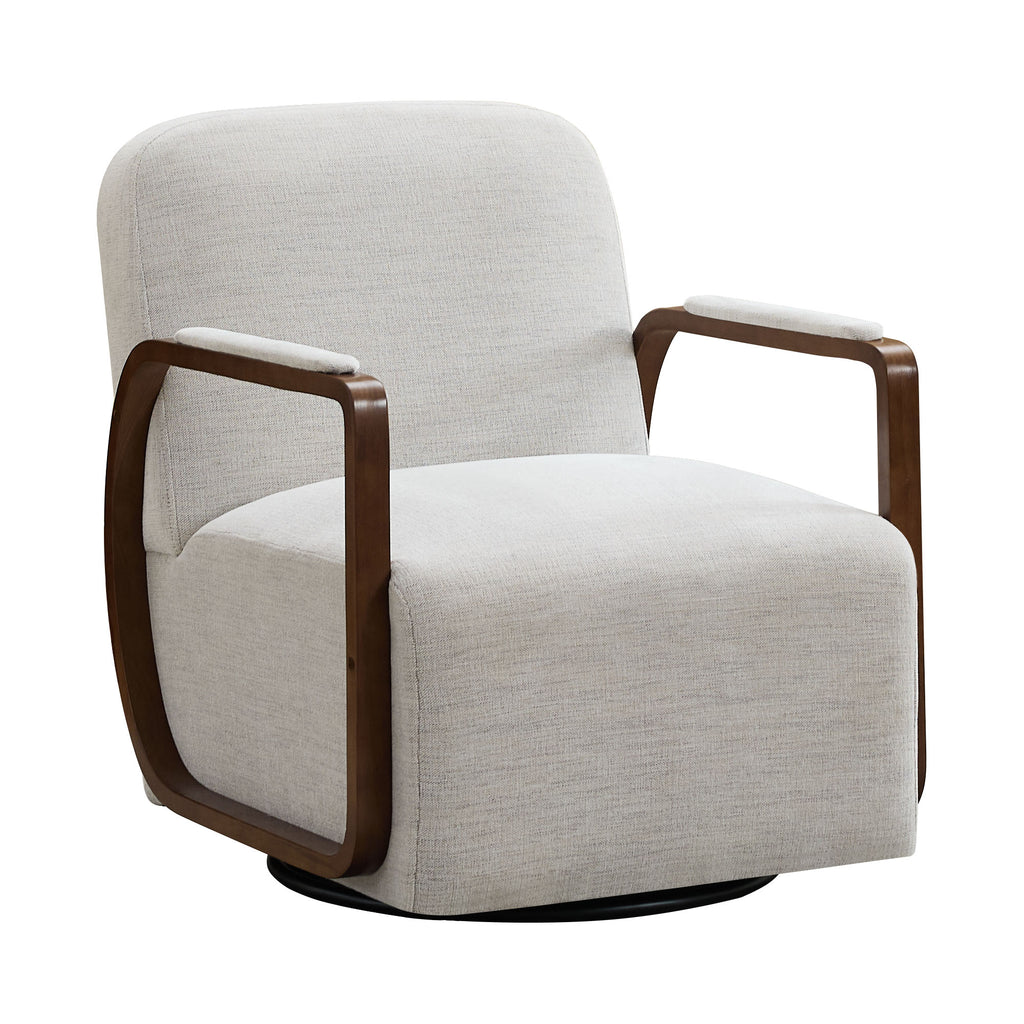 Chenille Upholstered Swivel Accent Chairs，Beige