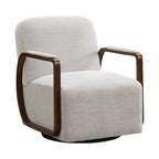 Chenille Upholstered Swivel Accent Chairs，Beige