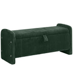 44'' Corduroy Storage Ottoman Bench, Green