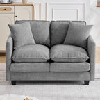 51" Cloud Loveseat Sofa, Modern 2-Seater Couch with Deep Seat, Soft Chenille Upholstery & 2 Throw Pillows