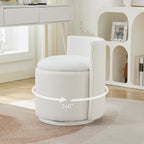 Velvet Swivel Accent Chair with Storage, 360° Vanity Makeup Chair with Wave Back, No Assembly Comfy Single Sofa Chair, Small Accent Stool for Bedroom, Dressing, Living Room