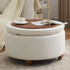 Round Storage Ottoman, 30 inch