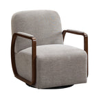 Chenille Upholstered Swivel Accent Chairs，Taupe