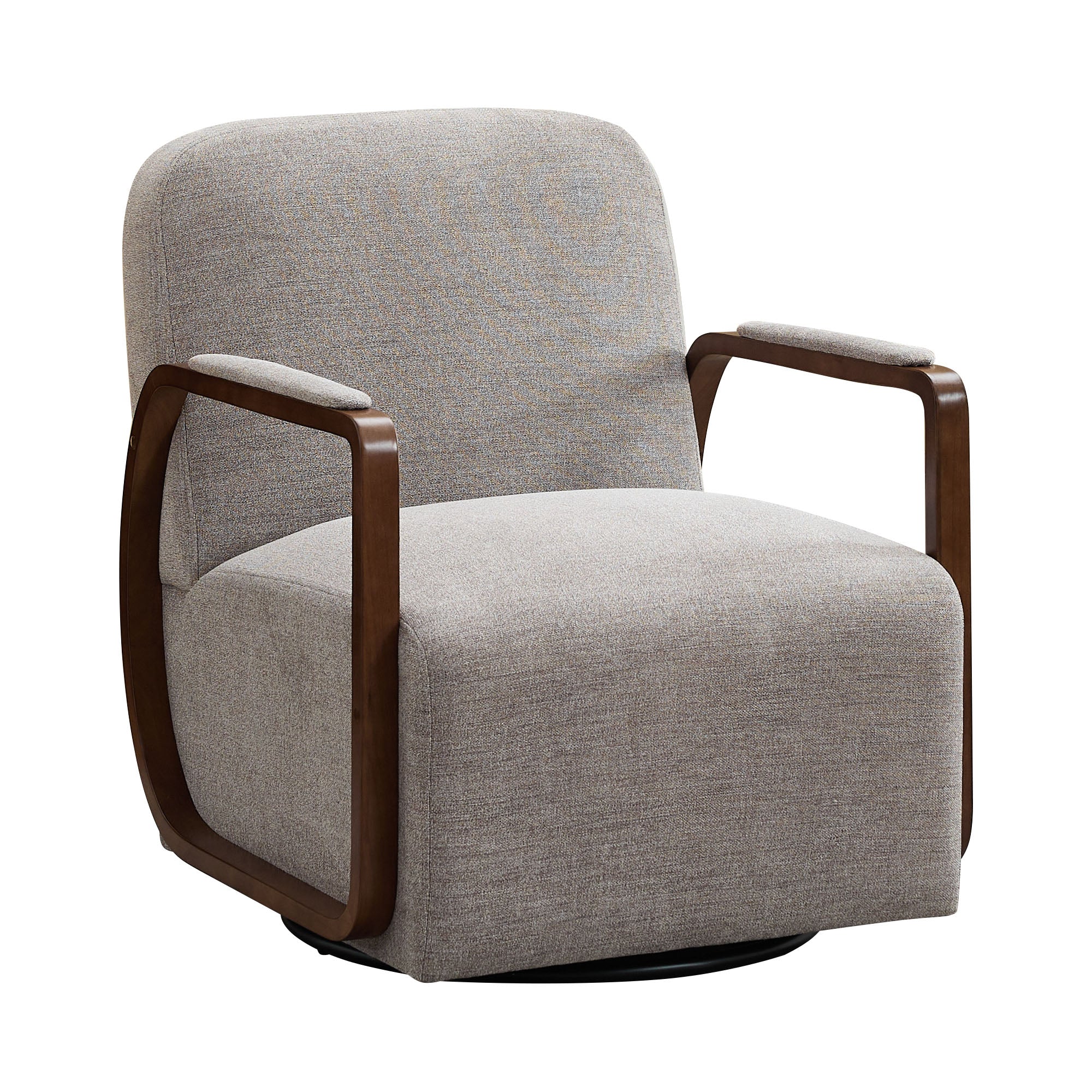 Chenille Upholstered Swivel Accent Chairs，Taupe